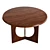 Sculptural Oak Dining Table 3D model small image 3