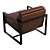 Contemporary Steel Frame Box Chair 3D model small image 4