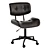 Luxe Adjustable Wood Desk Chair 3D model small image 1