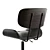 Luxe Adjustable Wood Desk Chair 3D model small image 4