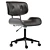 Luxe Adjustable Wood Desk Chair 3D model small image 7