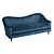 Elegant Camelback Three-Seater Sofa 3D model small image 1