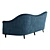 Elegant Camelback Three-Seater Sofa 3D model small image 4