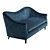 Elegant Camelback Three-Seater Sofa 3D model small image 5