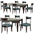 Urban Black Ash Dining Set 3D model small image 1