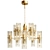 Vintage Mid-Century Brass Chandelier 3D model small image 1
