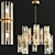Vintage Mid-Century Brass Chandelier 3D model small image 2