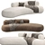 Modern Bubble Rock Sofa Living Divani 3D model small image 1