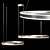 Indigo Galass Pendant Light Gold/Silver 3D model small image 1