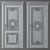 Stained Glass Door Set 3D model small image 4