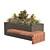 Modern Floral Wood Bench Planter 3D model small image 3