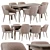 Modern Dining Set: Chair & Table 3D model small image 1