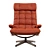 Modern Brown Leather Swivel Chair 3D model small image 2