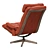 Modern Brown Leather Swivel Chair 3D model small image 3