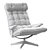 Modern Brown Leather Swivel Chair 3D model small image 4