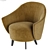 Luxurious Velvet Swoop Arm Chair 3D model small image 3