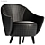 Luxurious Velvet Swoop Arm Chair 3D model small image 4