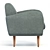 Elegant Valeria Tufted Armchair 3D model small image 3