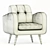 Elegant Valeria Tufted Armchair 3D model small image 5