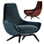 Elegant ERMES Velvet Armchair 3D model small image 1