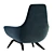 Elegant ERMES Velvet Armchair 3D model small image 4