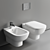 Modern Esedra Wall-Hung Toilet 3D model small image 1