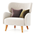 Blossom Fabric Armchair - Elegant Design 3D model small image 1