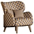 Blossom Fabric Armchair - Elegant Design 3D model small image 3