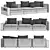 Modern Flexform Harper Sofa 3D model small image 3