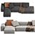 Elegant Modern Boca Navi Sofa 3D model small image 2