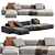 Elegant Modern Boca Navi Sofa 3D model small image 3