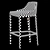 Stylish Mindel Bar Chair 3D model small image 6