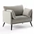 Modern Fabric Armchair Alvites Single 3D model small image 1