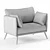 Modern Fabric Armchair Alvites Single 3D model small image 2