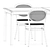 Modern Chair and Table Set 3D model small image 5