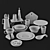 Indian Style Dish Set with Potpourri 3D model small image 8