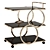 Modern 3-Tier Rolling Bar Cart 3D model small image 1