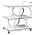 Modern 3-Tier Rolling Bar Cart 3D model small image 2