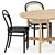 Elegant Thonet Chair Set & Arch Table 3D model small image 2