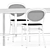 Elegant Thonet Chair Set & Arch Table 3D model small image 5