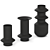 Anaïa Metal Fluted Vases Set 3D model small image 2