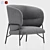 Japanese Elegance Lounge Armchair 3D model small image 1