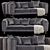 Luxury Velvet Almira Sofa Bed 3D model small image 2