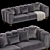 Luxury Velvet Almira Sofa Bed 3D model small image 4