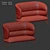 Elegant Samurai High-Back Sofa 3D model small image 6