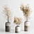 Autumn Concrete Vase Plant Set 3D model small image 2