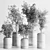 Autumn Concrete Vase Plant Set 3D model small image 7