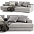 Modern Cassina Miloe 2-Seater Sofa 3D model small image 3
