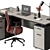 Executive Office Desk - Modern Design 3D model small image 3