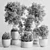 Concrete Indoor Plant Set 303 3D model small image 5